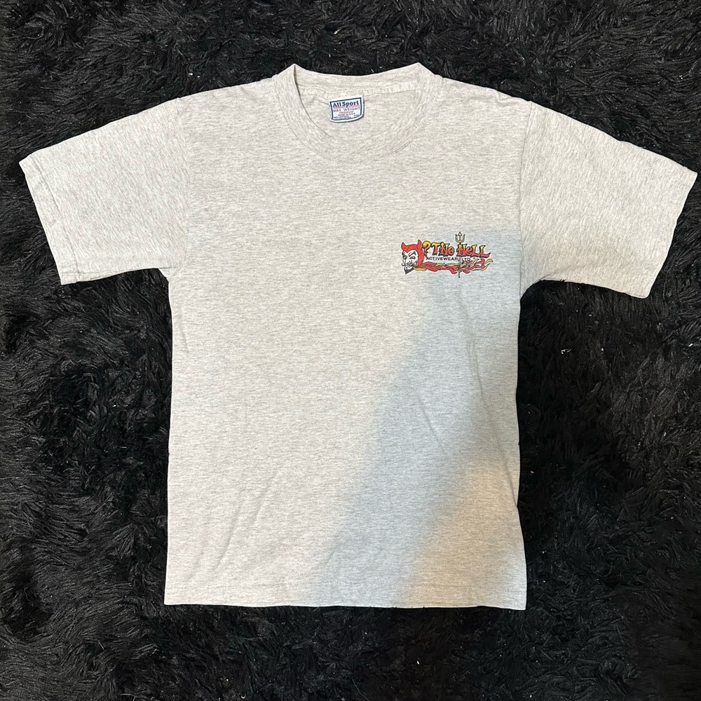 Vintage All Sport I Went Through Hell and Back Single Stitch Graphic T Shirt